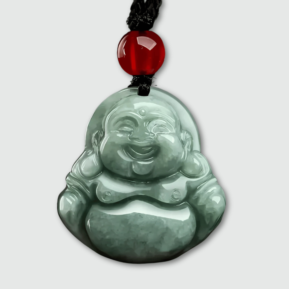 Amulette Bouddha en Jade Vert