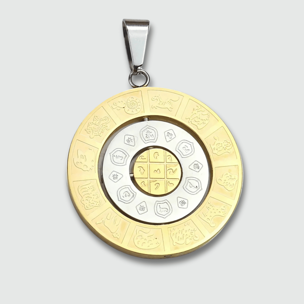 Amulette Bouddhiste Om Or Rond