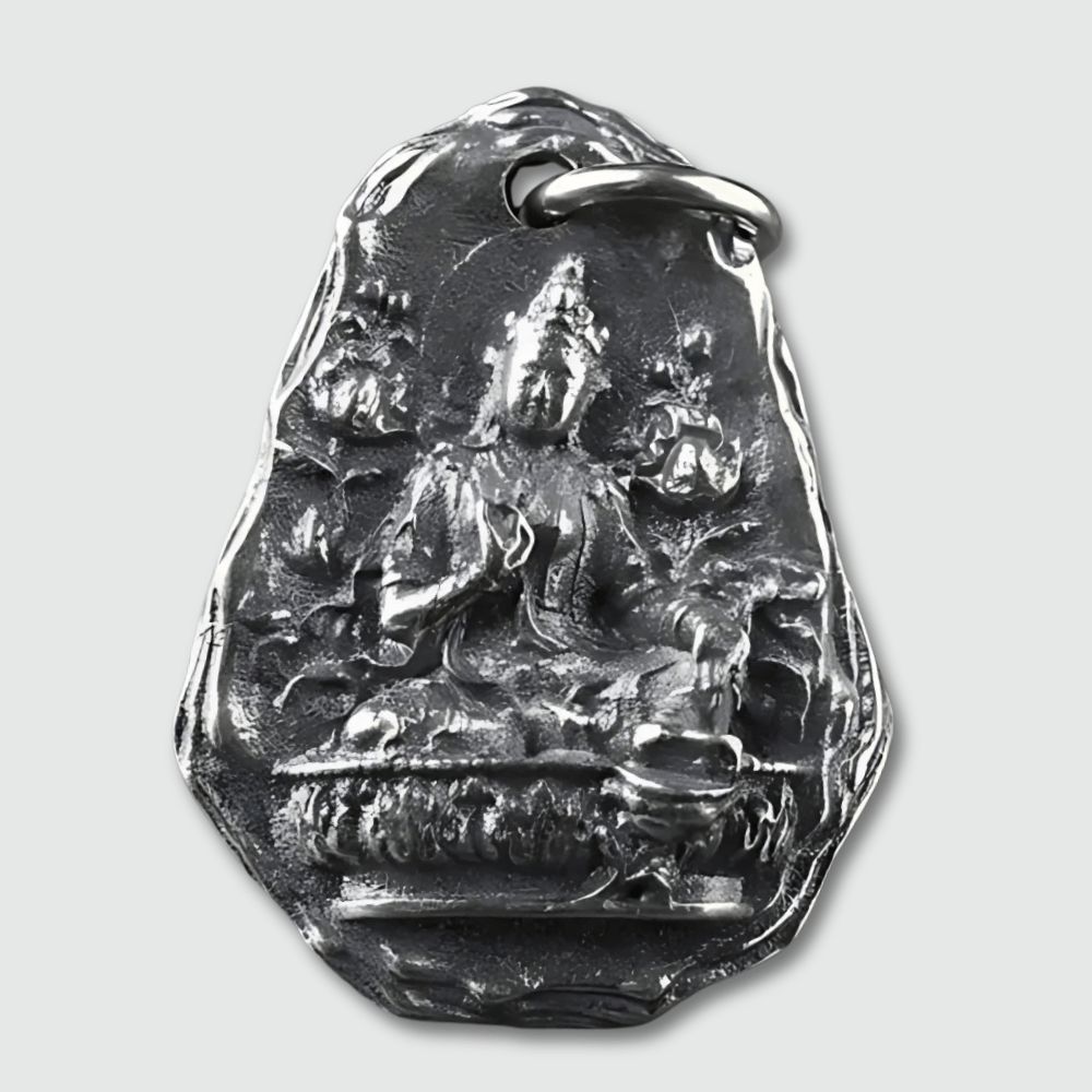 Amulette Bouddhiste Porte Bonheur en Argent