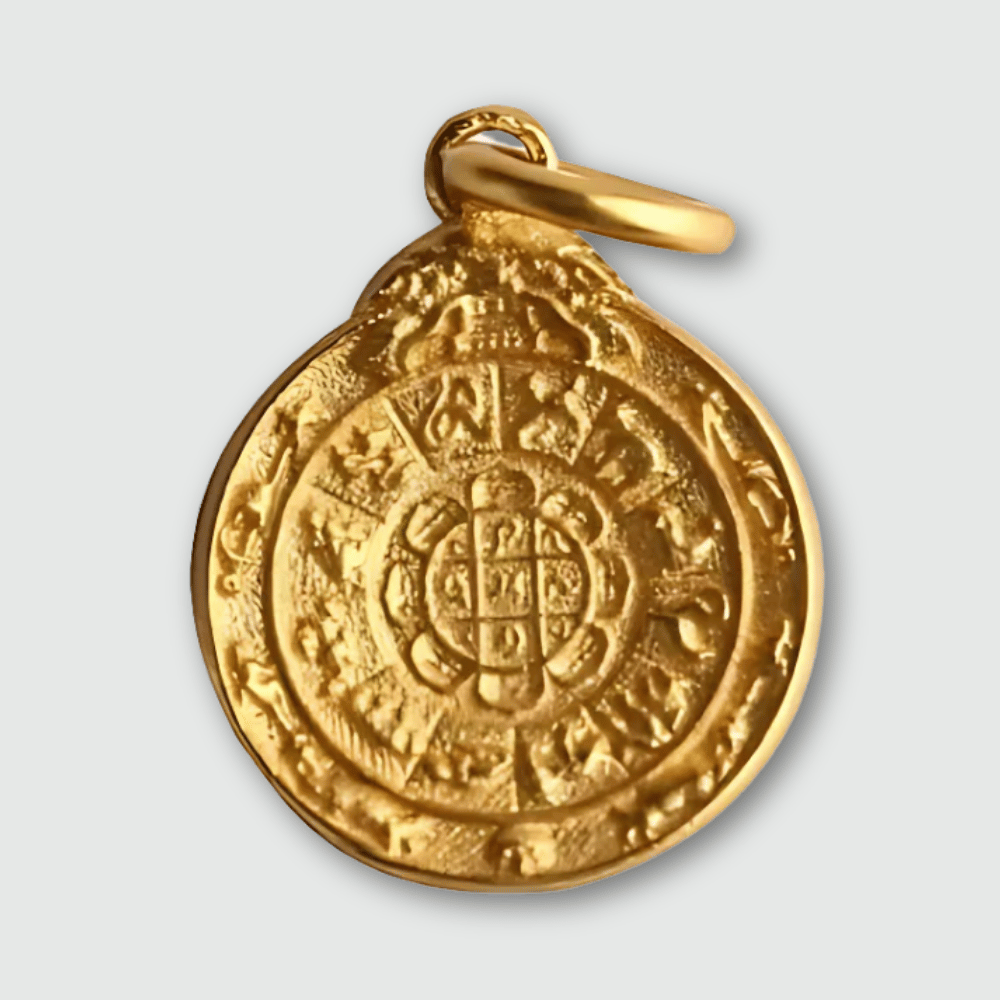 Amulette Tibétain Kalachakra Plaqué Or