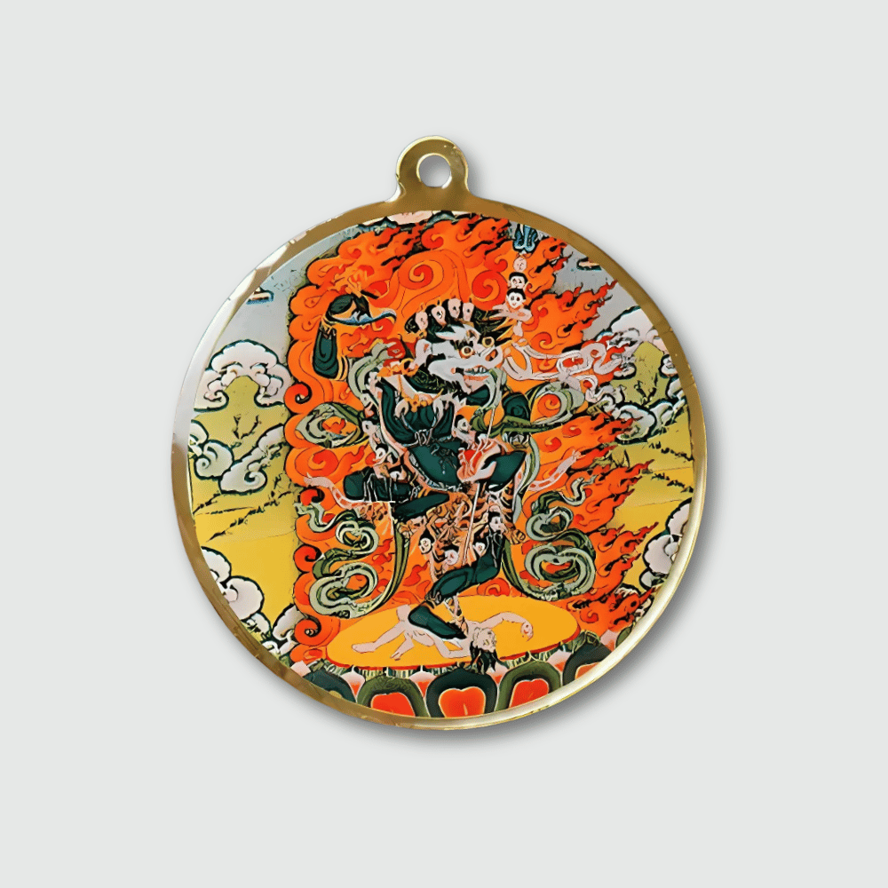 Amulette Tibétain Lion Thangka