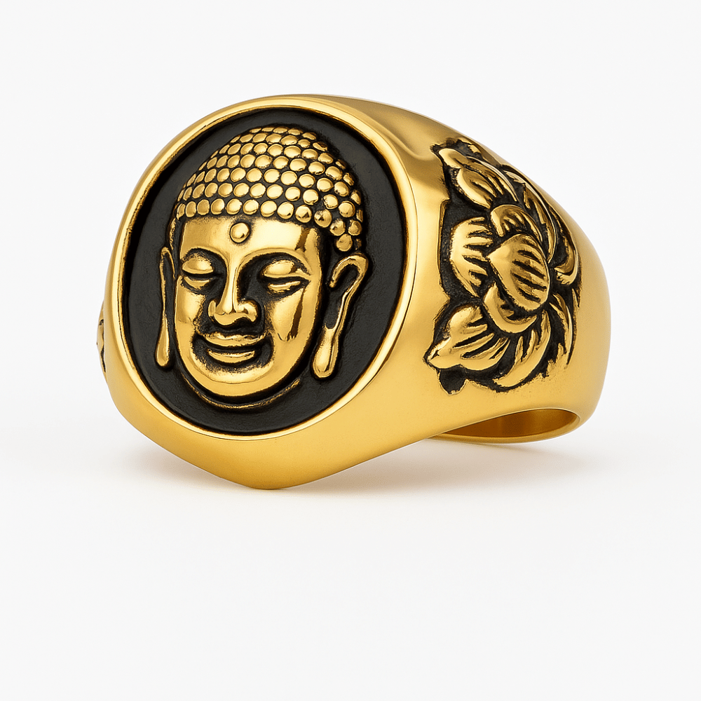 Silberner Buddha-Ring