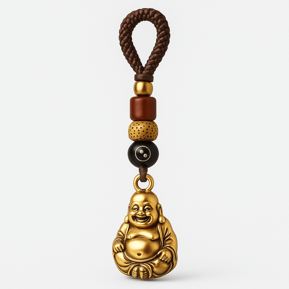 Schlüsselanhänger „Lachender Buddha“.