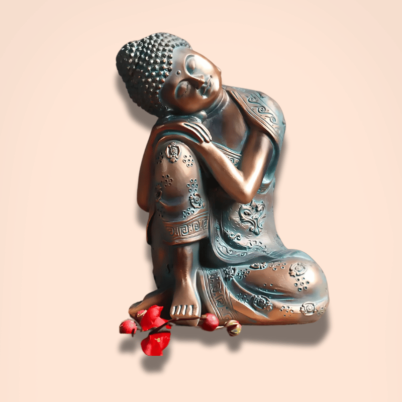 Estatua de Buda durmiente en resina.