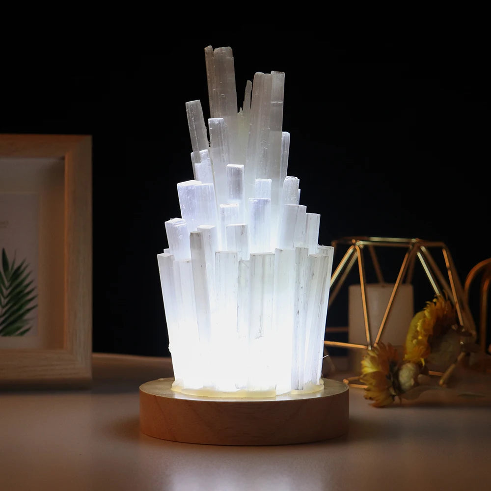 Weiße Selenitlampe