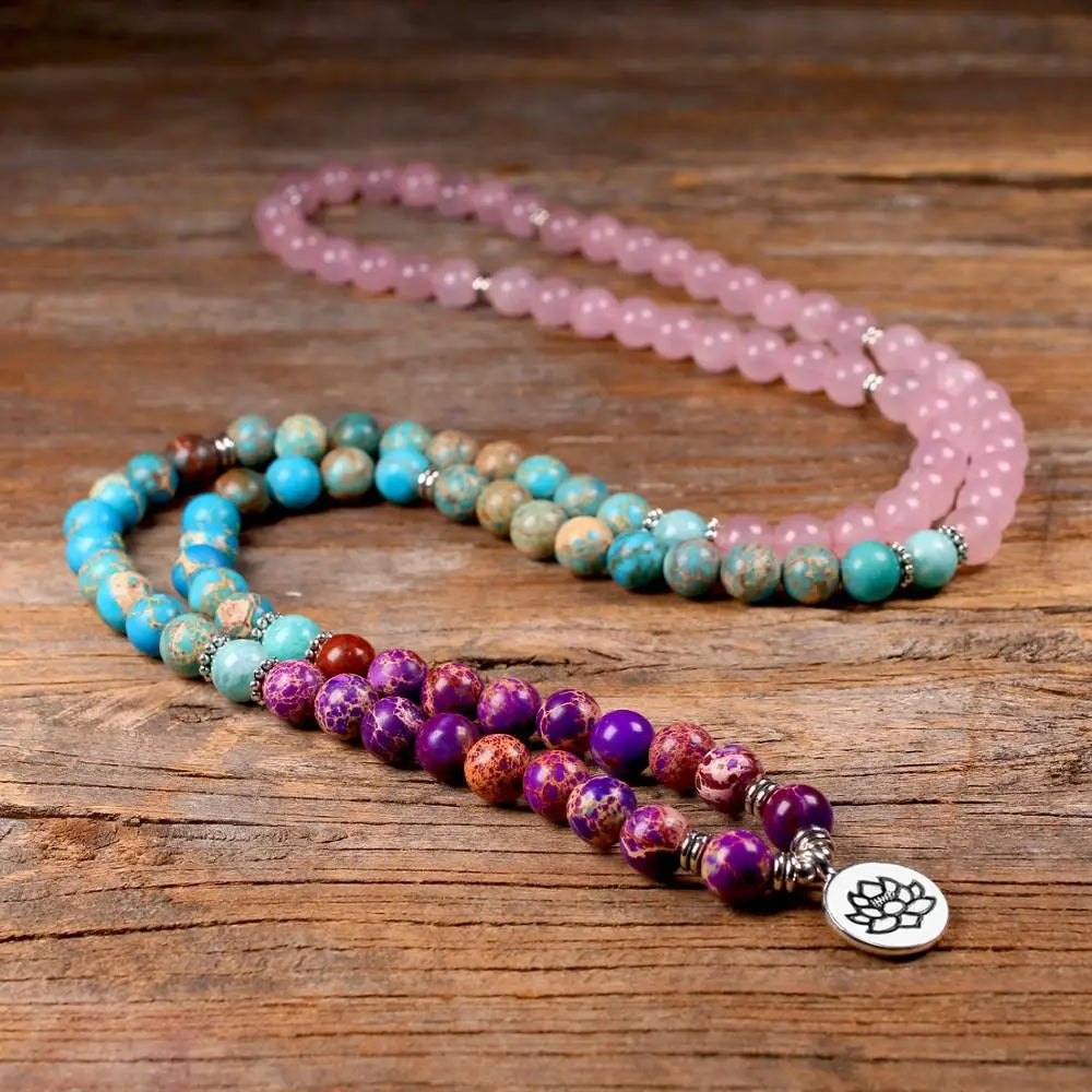 Mala Tibétain en Quartz