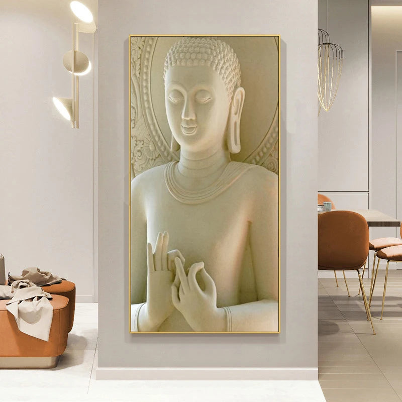Tableau Bouddha Blanc
