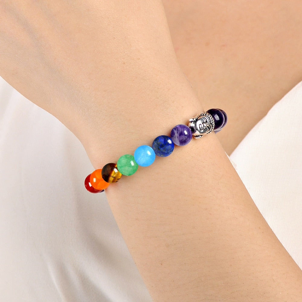 Bracelet bouddha pierres naturelles multicolores
