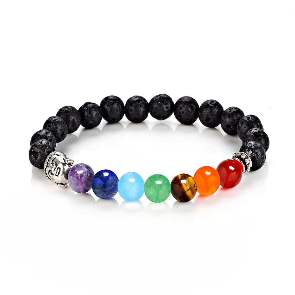 Bracelet bouddha pierres naturelles multicolores