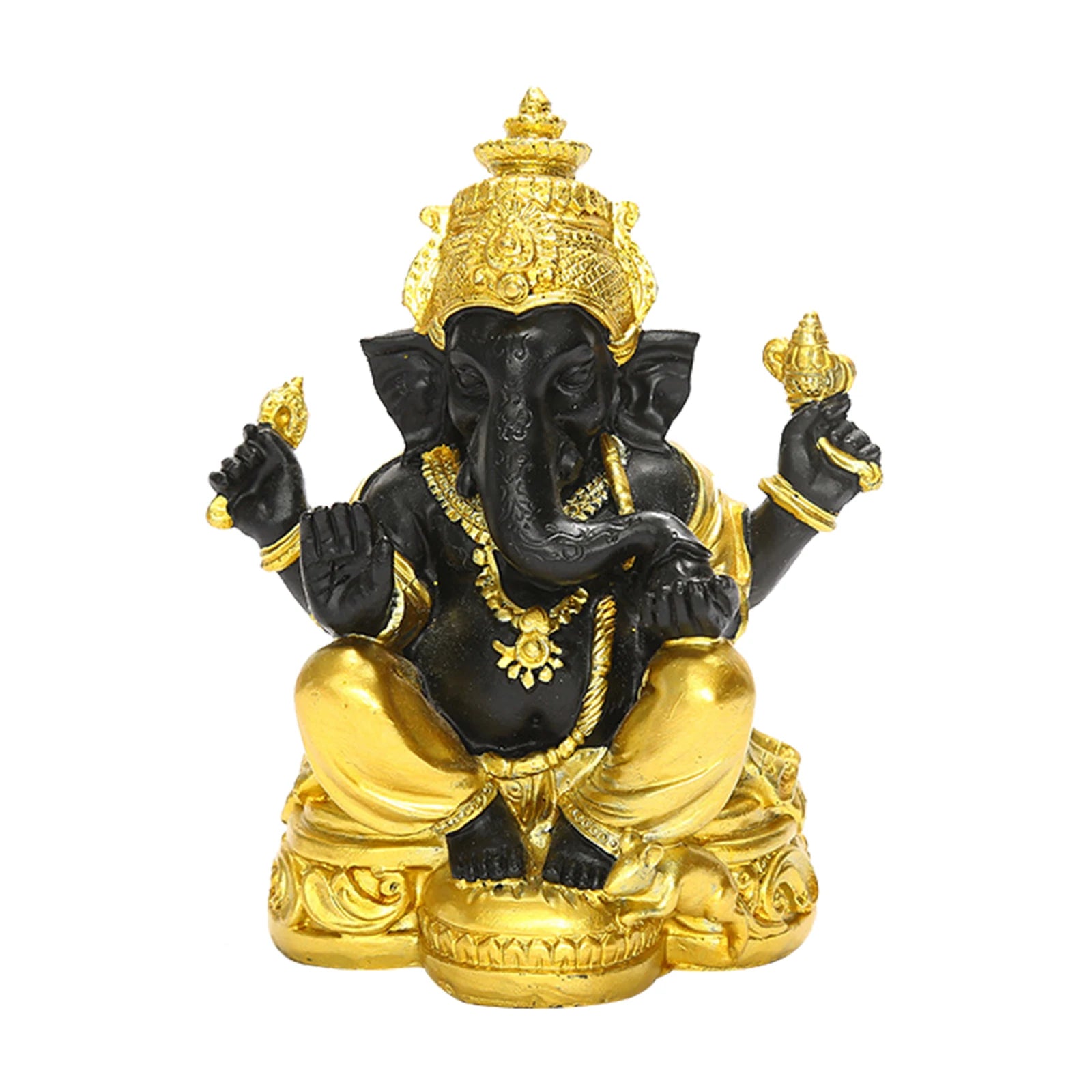 Statue de Ganesh Noir et Or