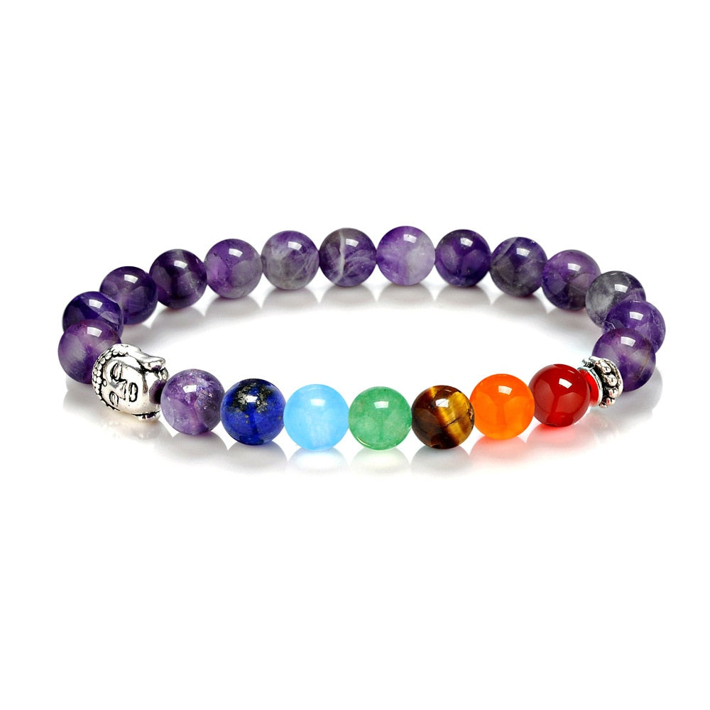 Bracelet bouddha pierres naturelles multicolores