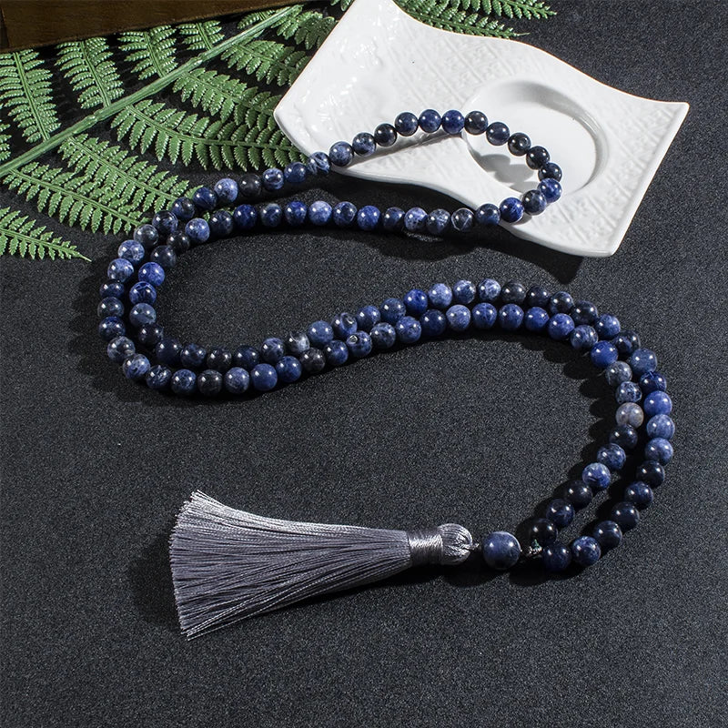 Mala Tibétain Perle Bleu