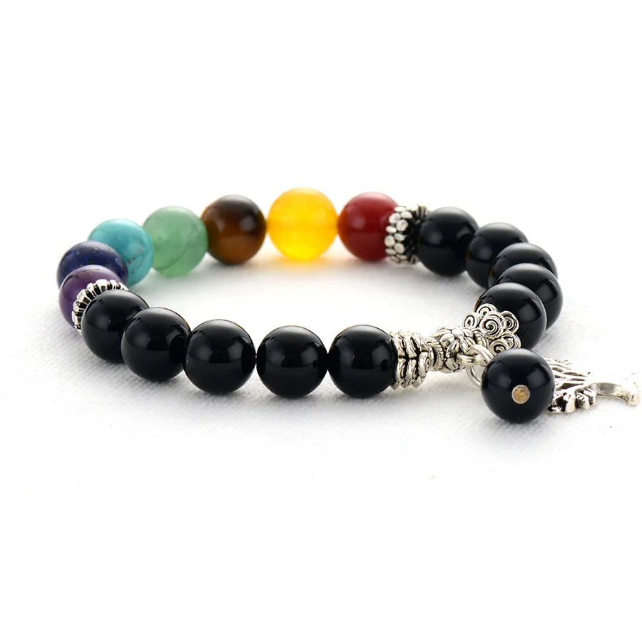 7 Chakren-Armband mit Baum des Lebens