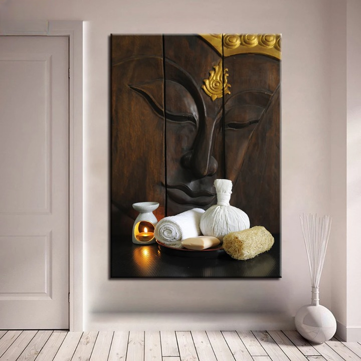 Tableau Bouddha en Bois