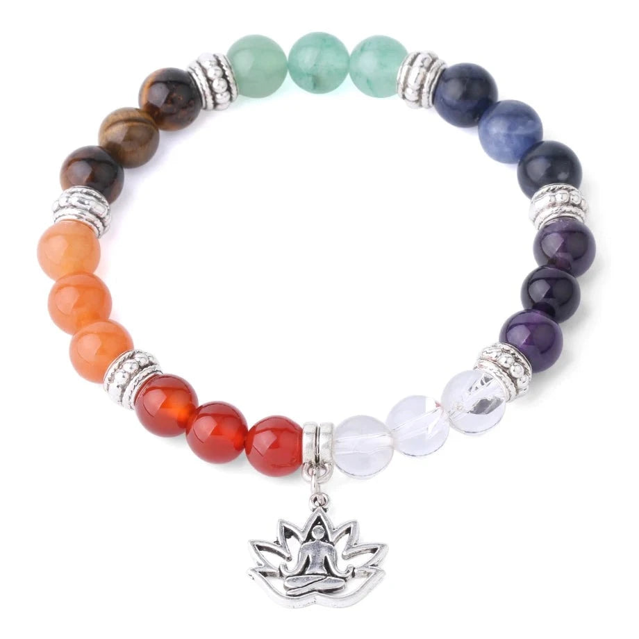 7 Chakren-Armband mit Lotus