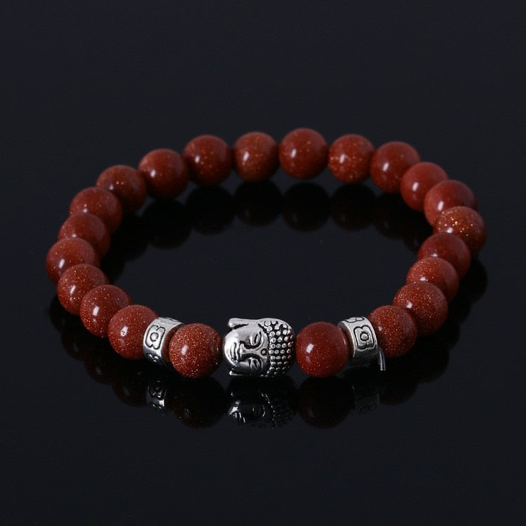 Pulsera de oración de Buda con cuentas de piedra