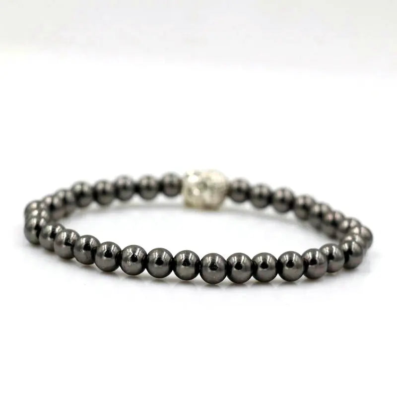 Bracelet Bouddha Argent Et Perles Hématite