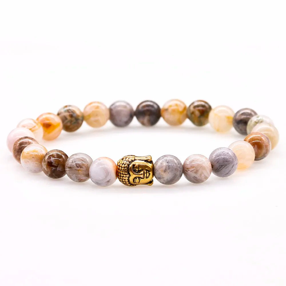 Bracelet Tete de Bouddha en Agate