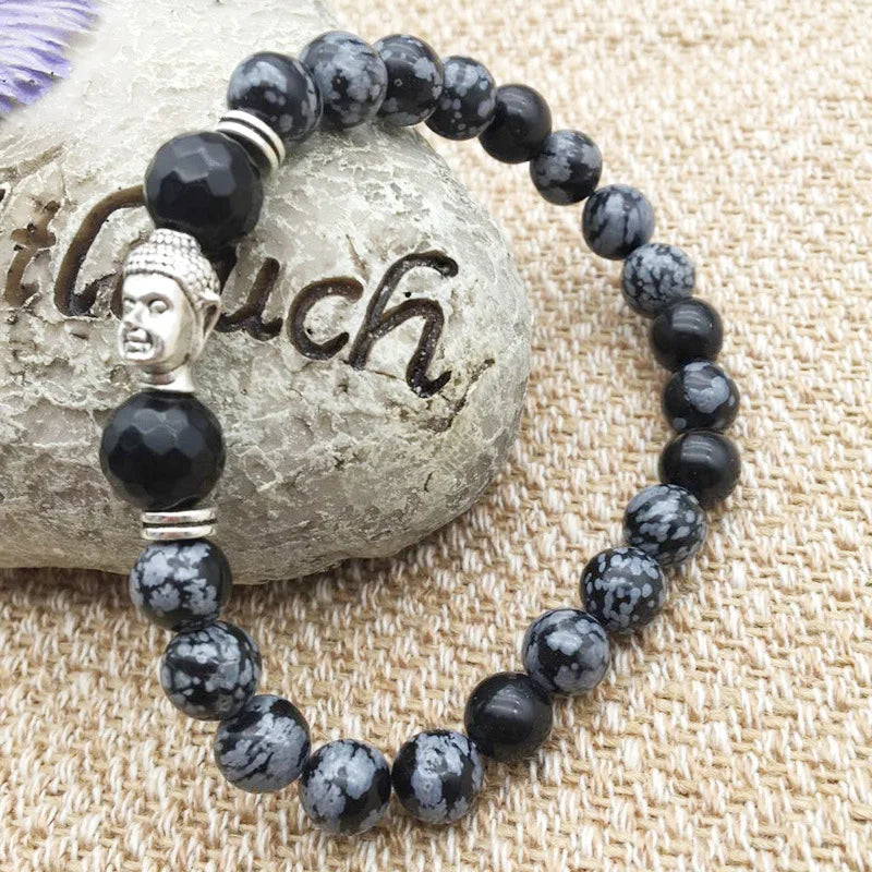Bracelet Agate Tête de Bouddha