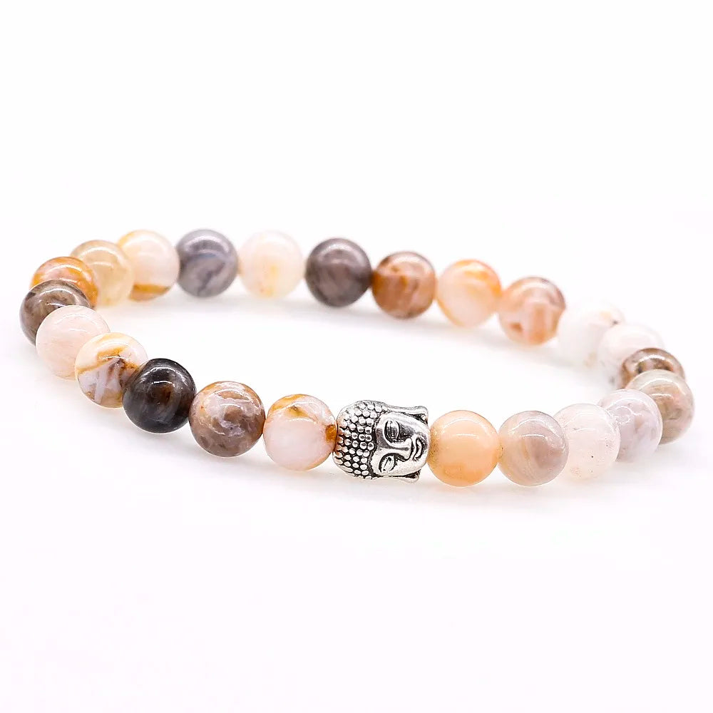 Bracelet Tete de Bouddha en Agate