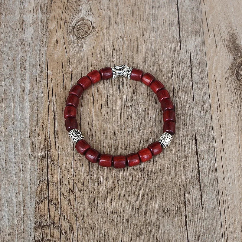 Bracelet Bois Cylindrique Bouddha