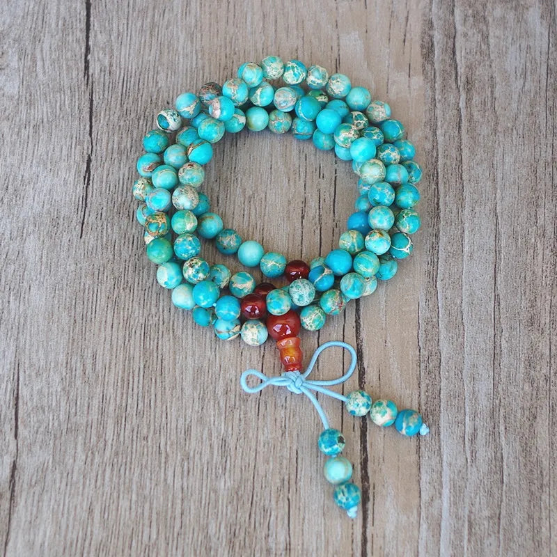 Mala Tibétains Bouddhistes en Turquoise