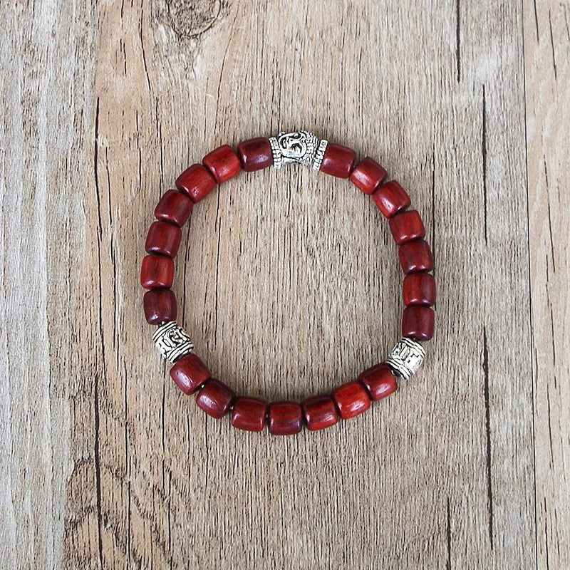 Bracelet Bois Cylindrique Bouddha