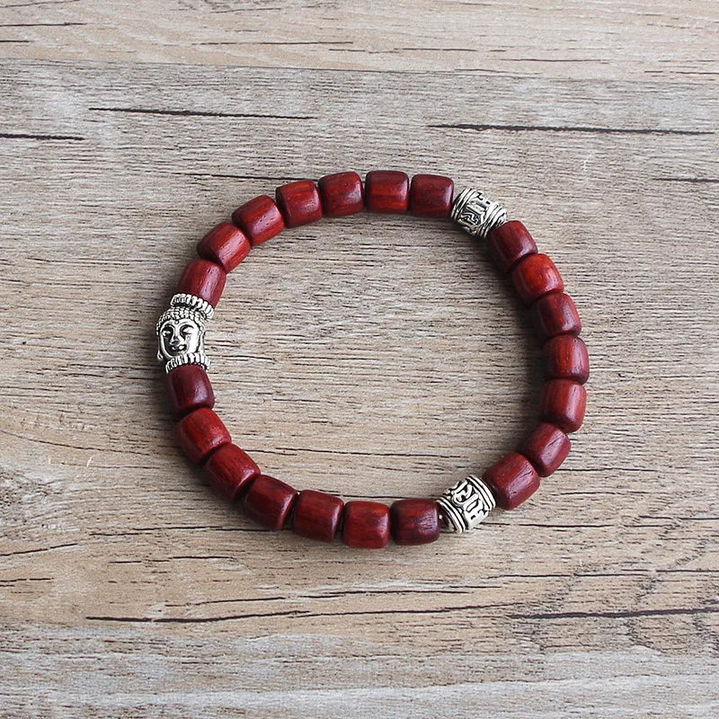 Bracelet Bois Cylindrique Bouddha