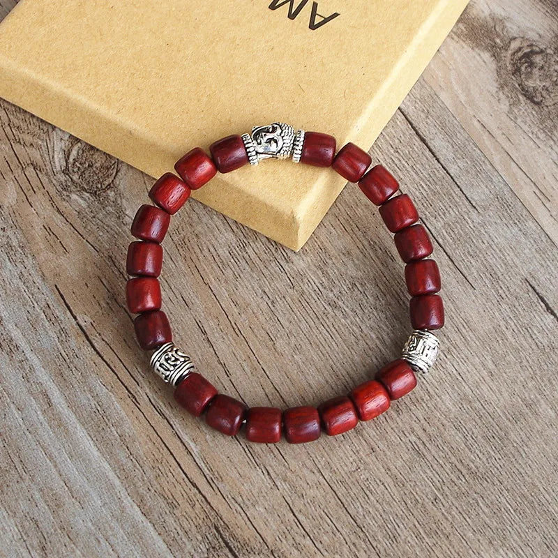 Bracelet Bois Cylindrique Bouddha