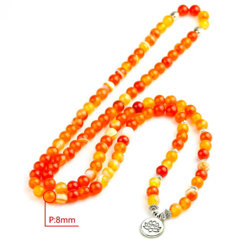 Collier Mala Cornaline