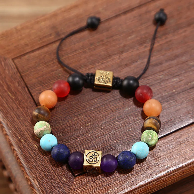 Chakra-Armband Lebensbaum und Om-Muster