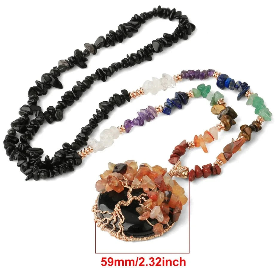Collier en Pierres Multicolores Arbre de Vie
