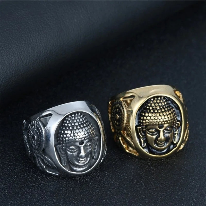 Silberner Buddha-Ring