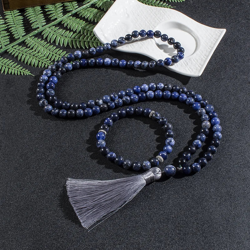 Mala Tibétain Perle Bleu