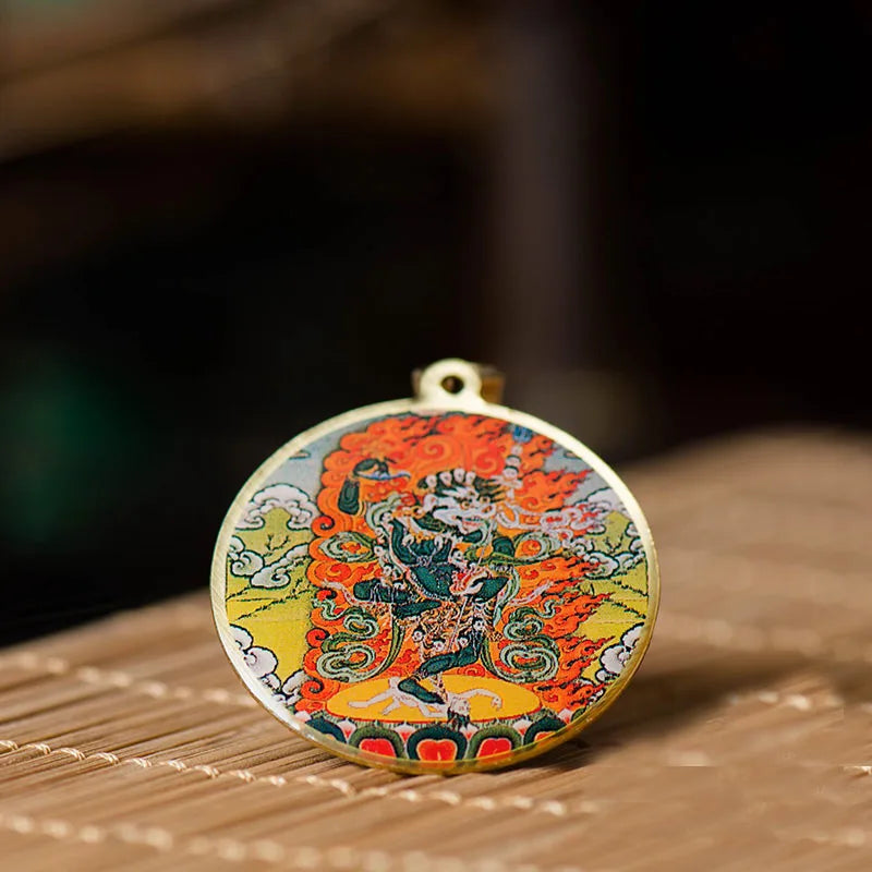 Amulette Tibétain Lion Thangka