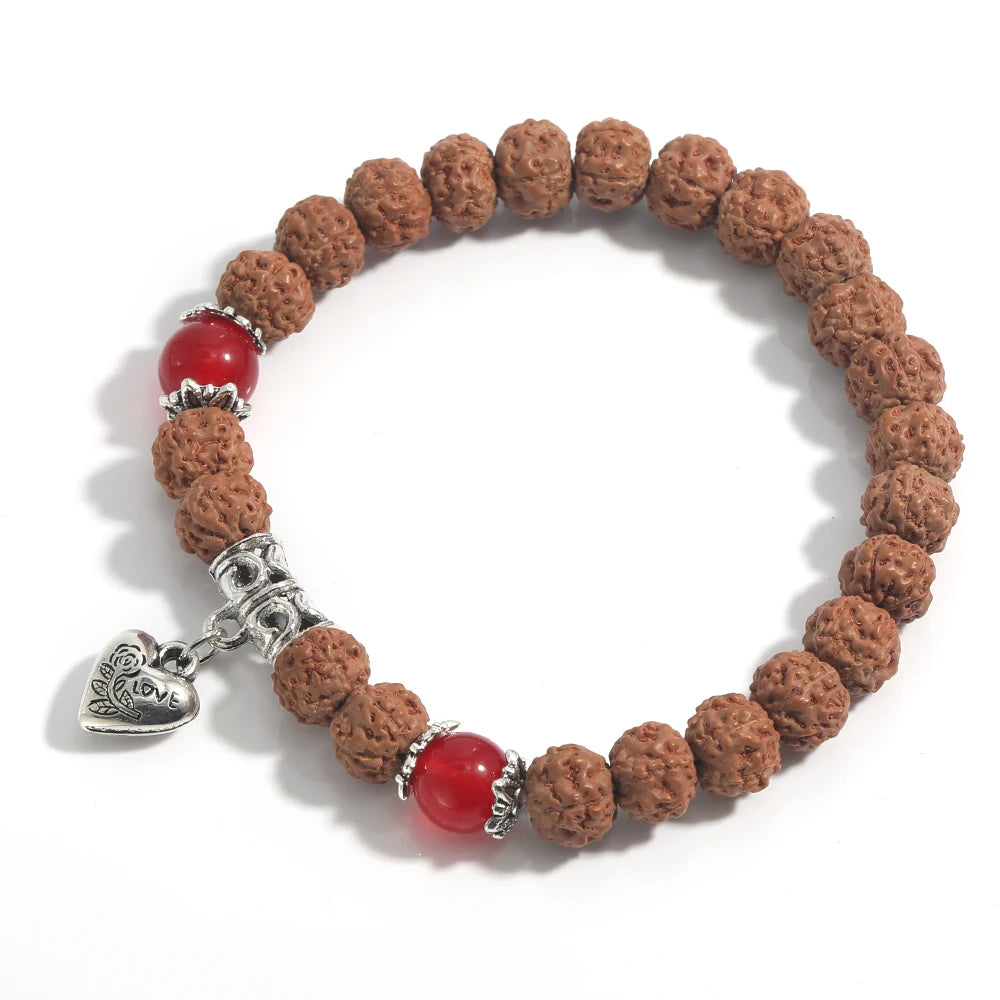 Bracelet Tibétain Graine de Bodhi Cœur Pour Femme