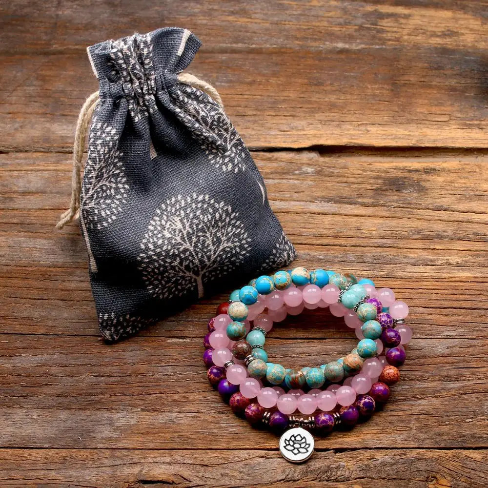 Mala Tibétain en Quartz