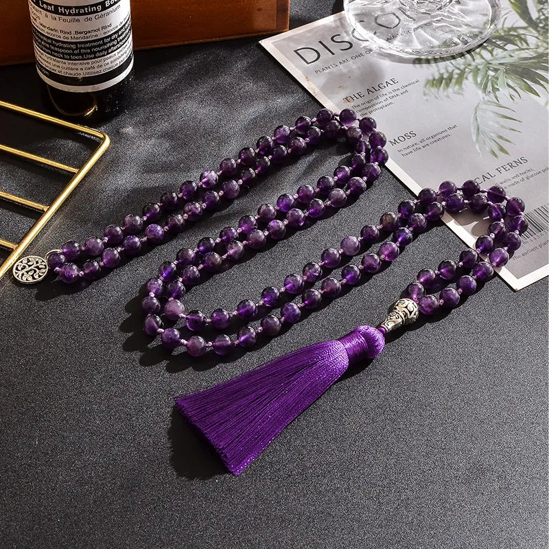 Mala Tibétain en Améthyste