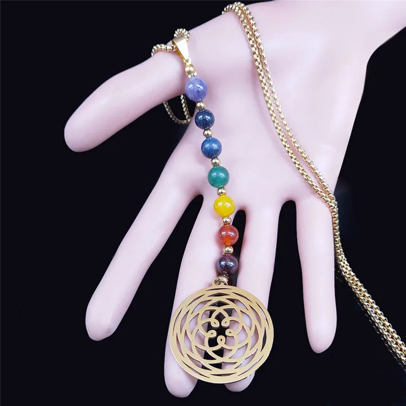Collier 7 Chakra Fleur de Lotus Femme