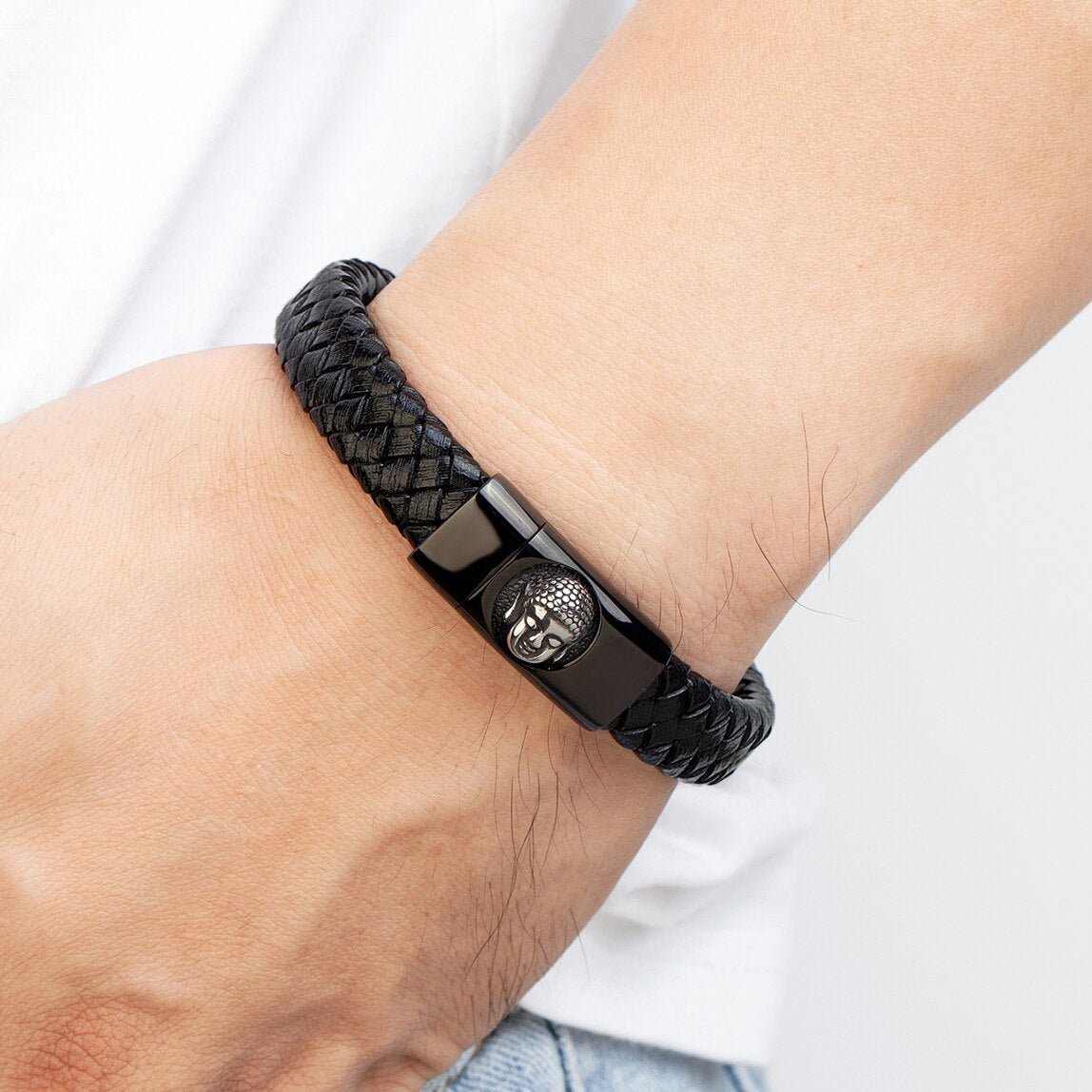 Bracelet Cuir Tête de bouddha Thaïlandais