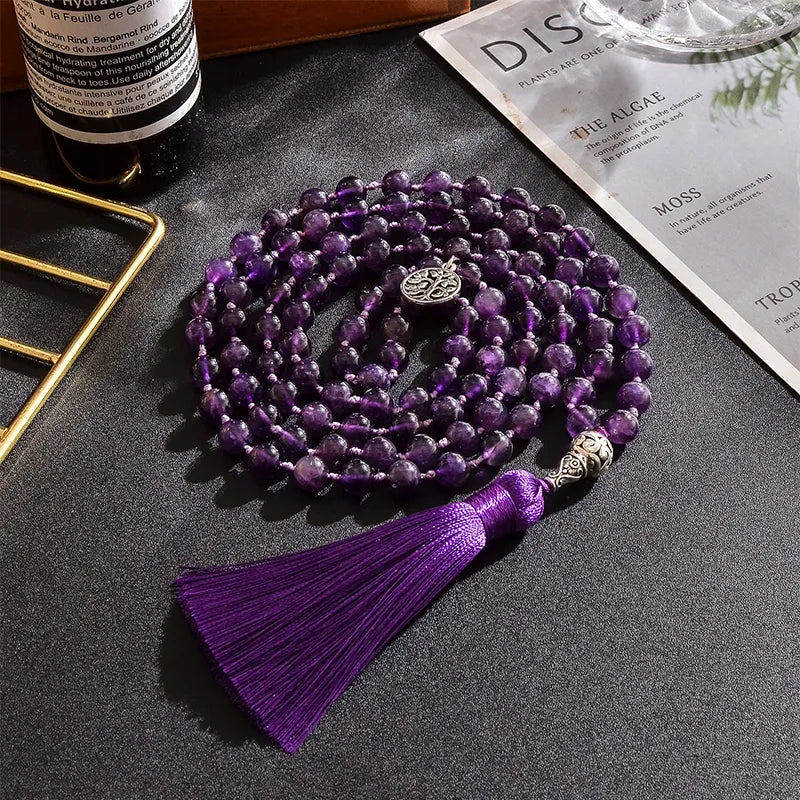 Mala Tibétain en Améthyste