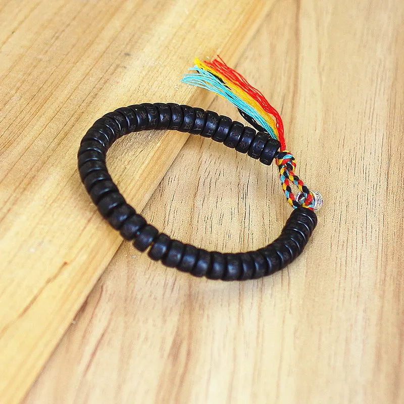 Bracelet Tibetain Porte Bonheur Mantra Tressé