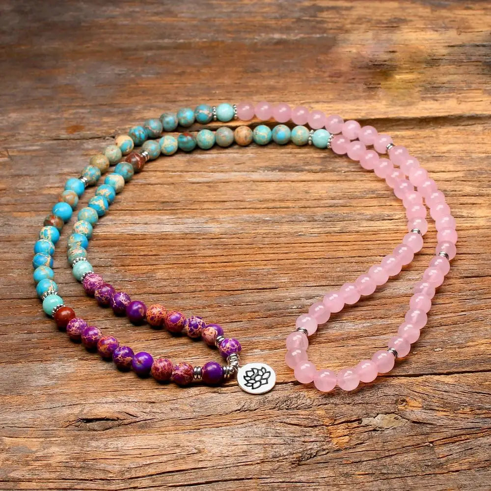 Mala Tibétain en Quartz