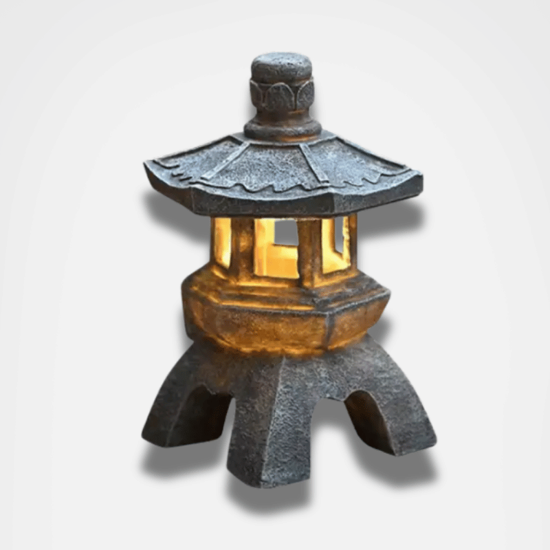 Linterna de pagoda solar asiática