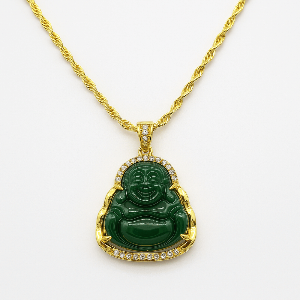 Grüner Jade-Buddha-Anhänger