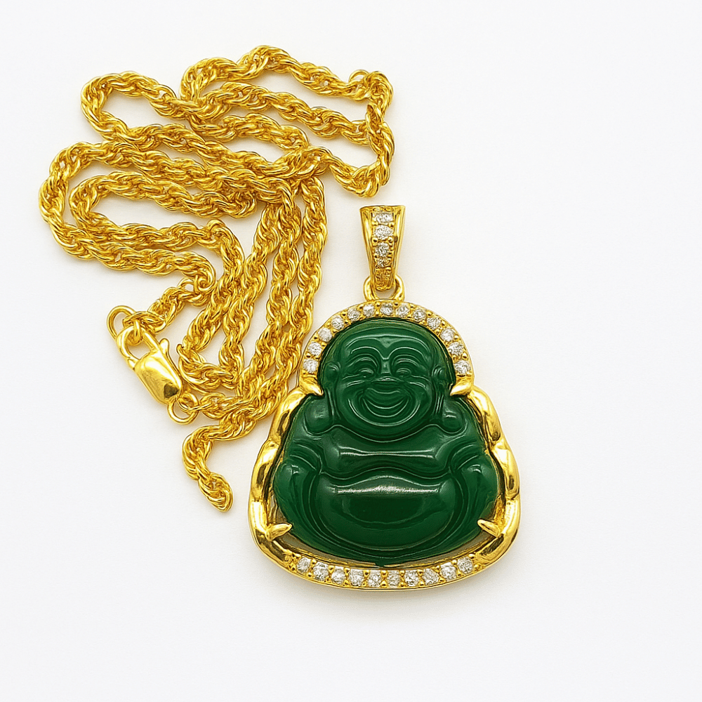 Grüner Jade-Buddha-Anhänger