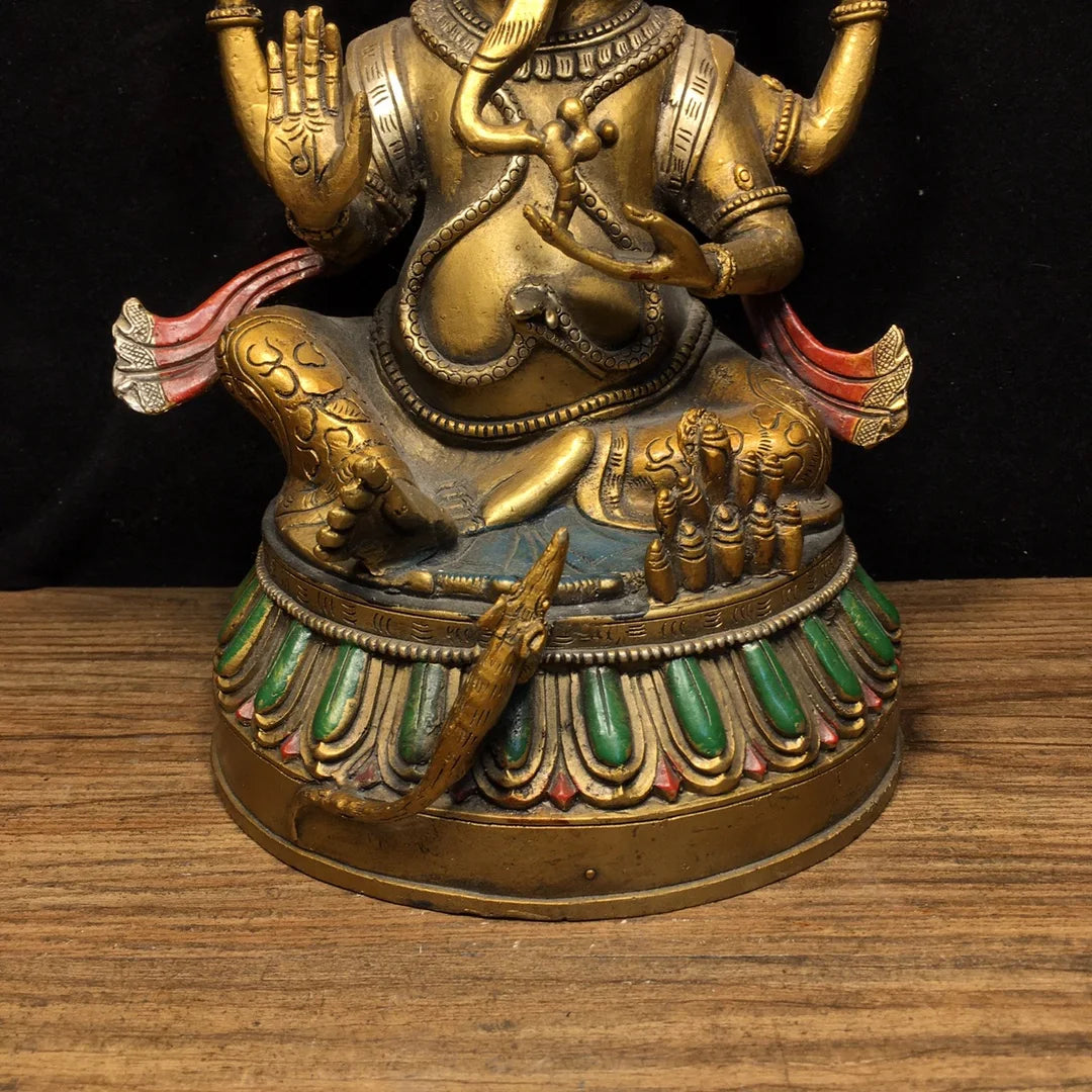Statue de Ganesh en Cuivre Orné