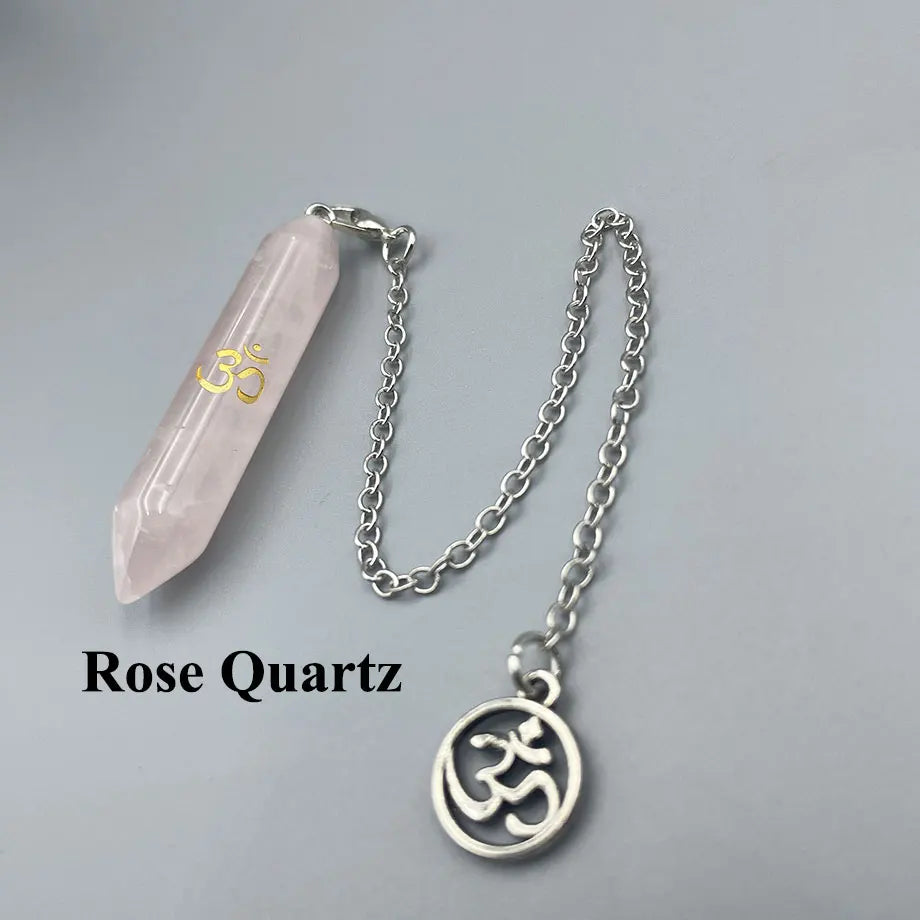 Pendule Divinatoire en Pierre Naturelle avec Symbole OM