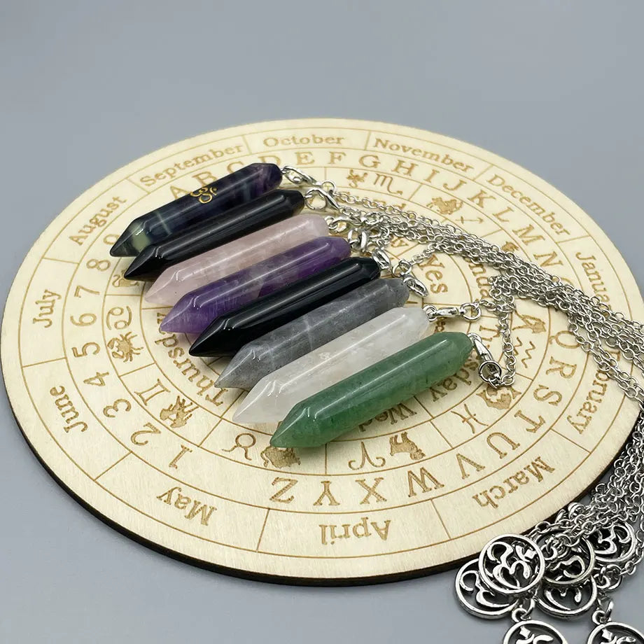 Pendule Divinatoire en Pierre Naturelle avec Symbole OM