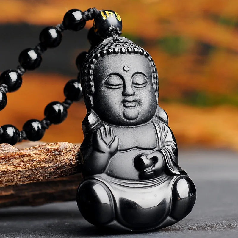 Schwarzer Baby-Buddha-Anhänger